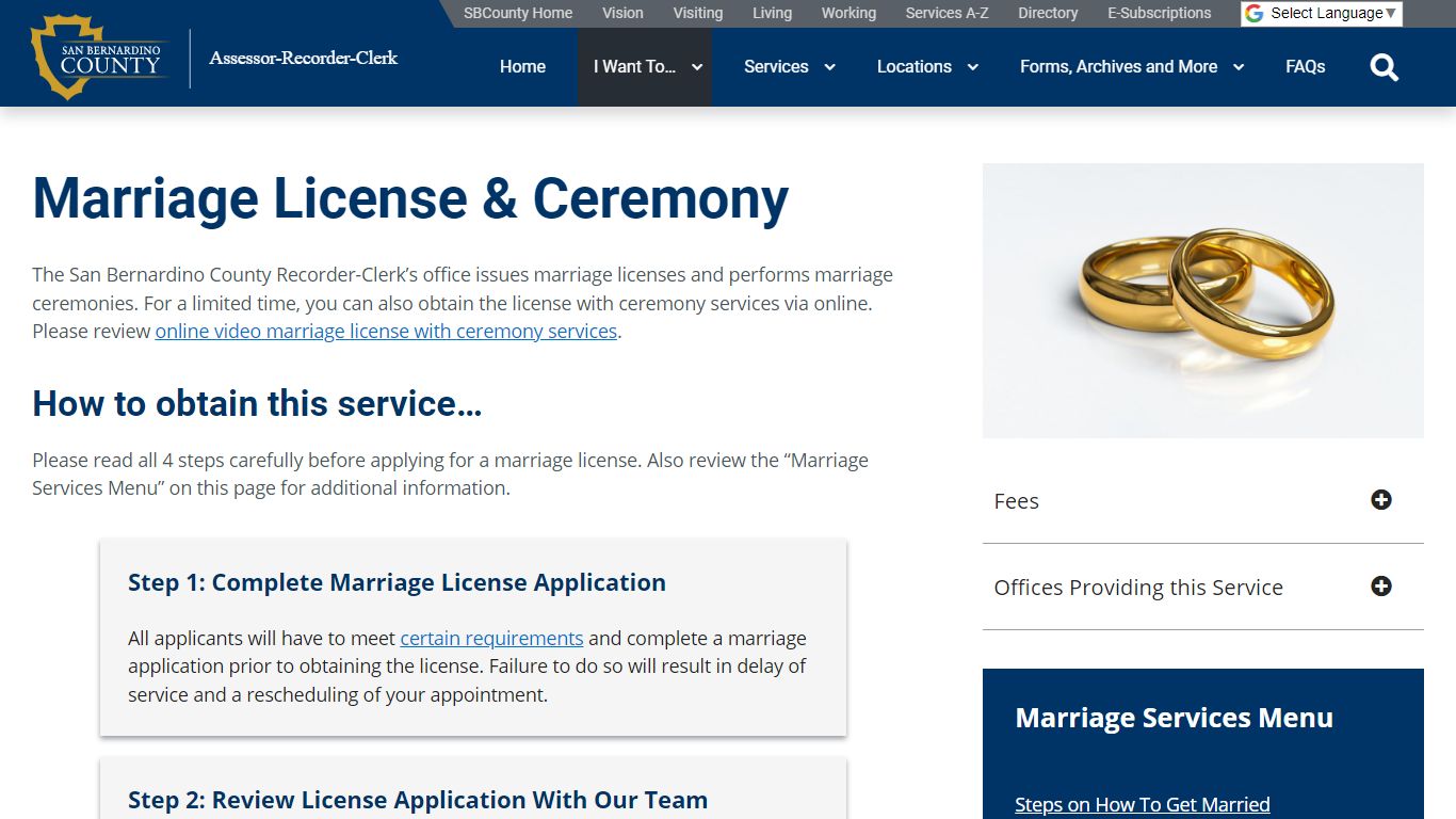 Marriage License & Ceremony - San Bernardino County Assessor-Recorder-Clerk